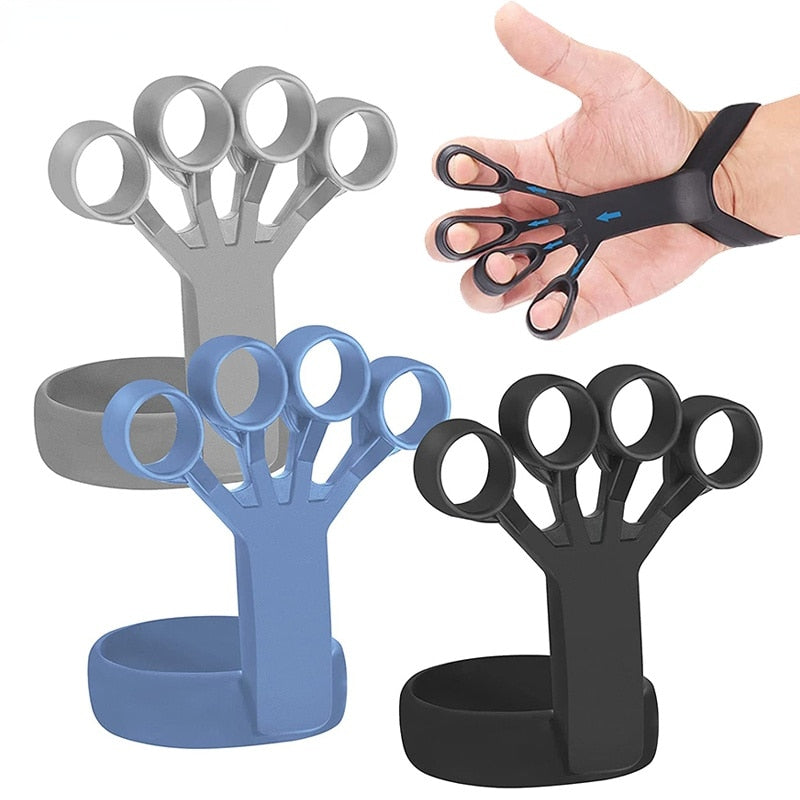 Best Offer-discount 25% - Gripster Grip Strengthener Finger Stretcher Hand  Grip Trainer Fitness Train Silicone Black, Grey