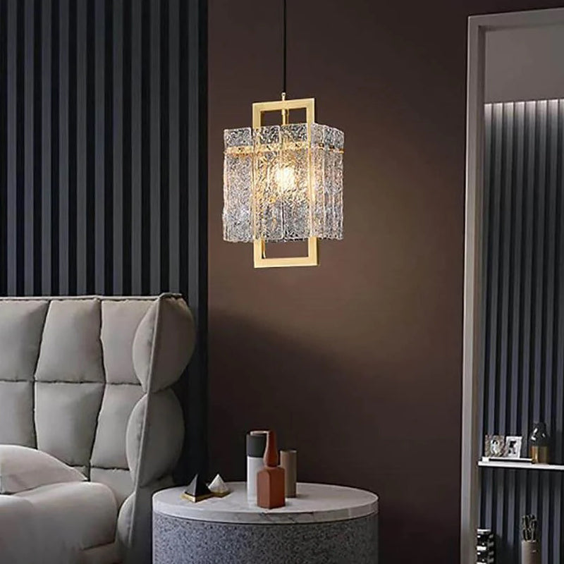 Square Frame Cracked Glass Lampshade Pendant Light - Ships in 3 to 7 business days
Free Shipping
Gold Iron Frame, Cracked Glass Lampshade Design, Dining Room Pendant Light
Light Source: E12 Candelabra B